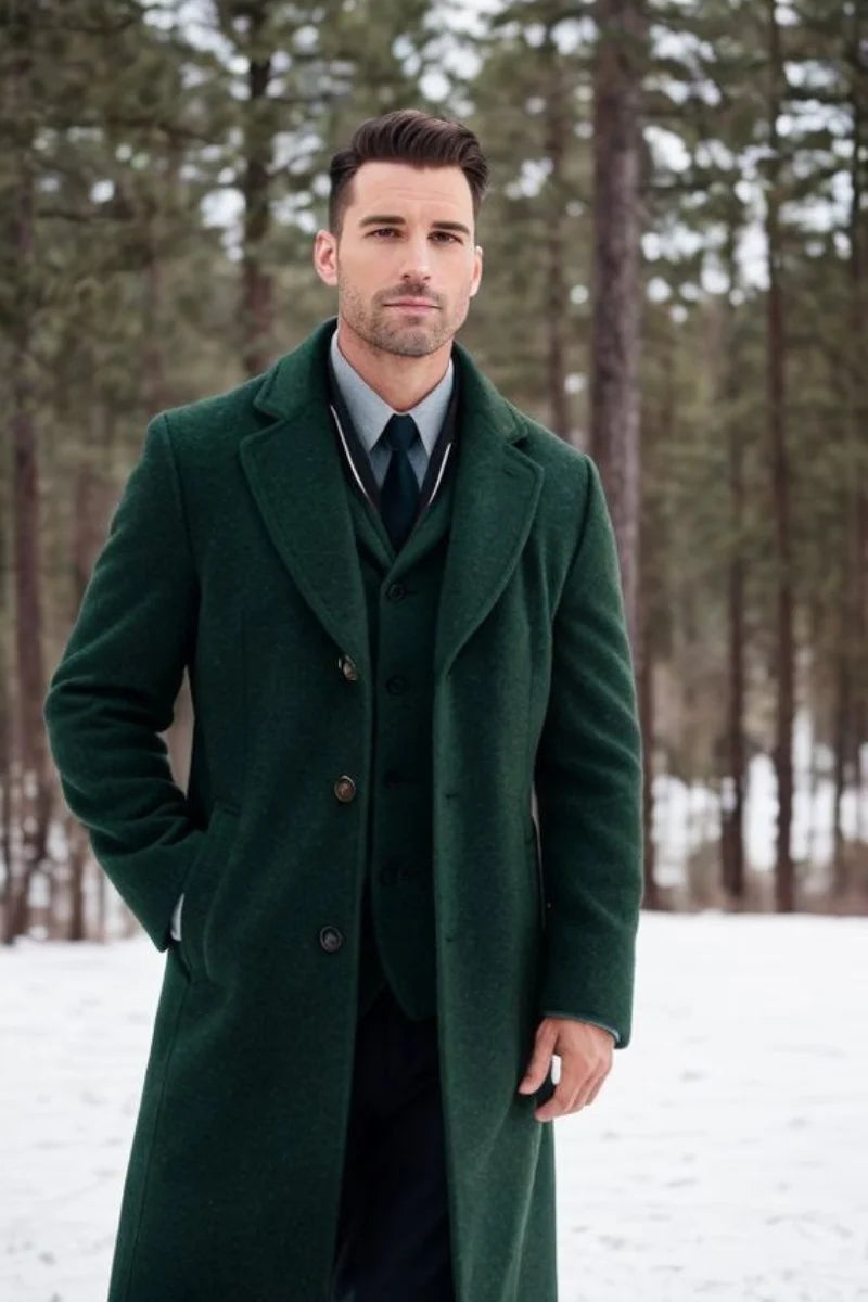 green-trench-coat-christmas-long-coat-gift-for-him