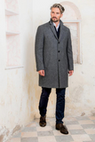 Men Trench Coat Winter Jacket Grey Long Coat Casual Jacket DaVanchy