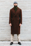 Men Coffee Brown Double Breasted Long Coat Trench Jacket Gift DaVanchy