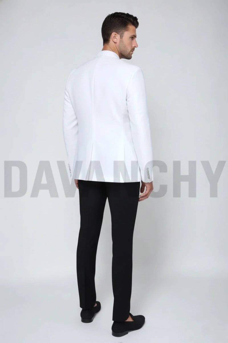 Men white jodhpuri stylish bandhgala suit-Back