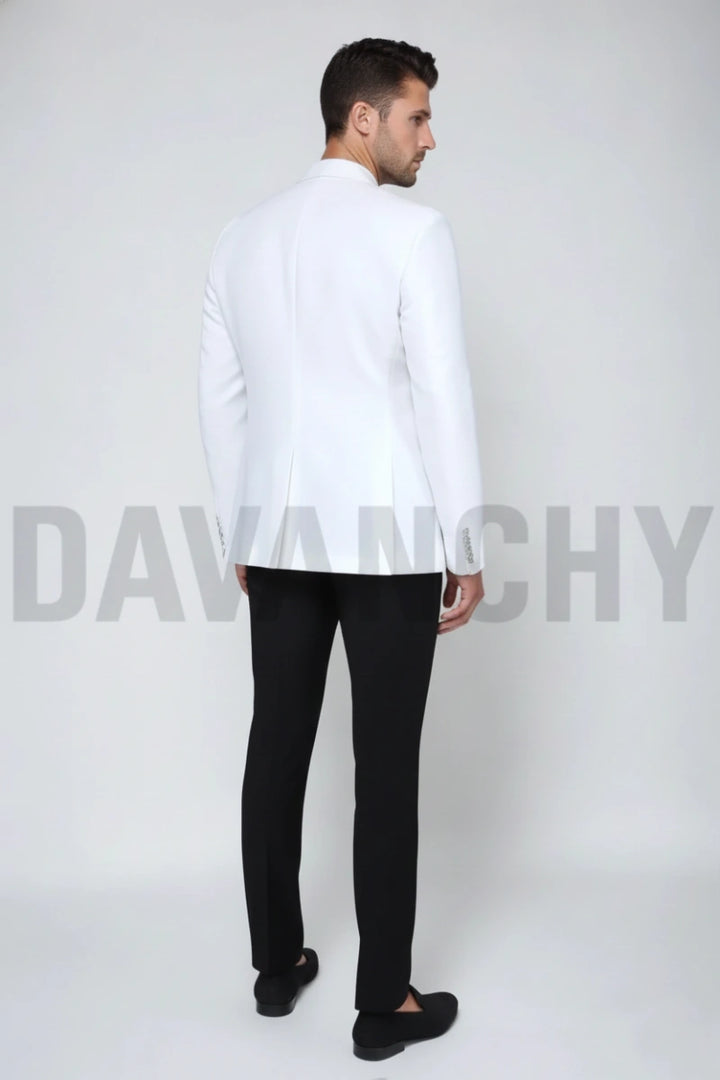 Men white jodhpuri stylish bandhgala suit-Back