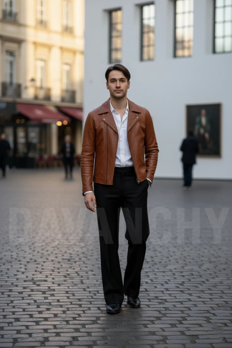 Men Black Bootcut Pant Vintage Style-Front