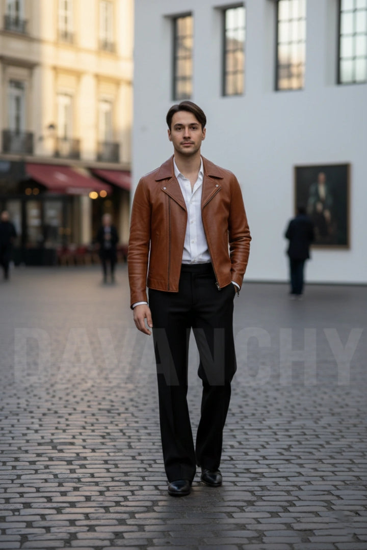 Men Black Bootcut Pant Vintage Style-Front