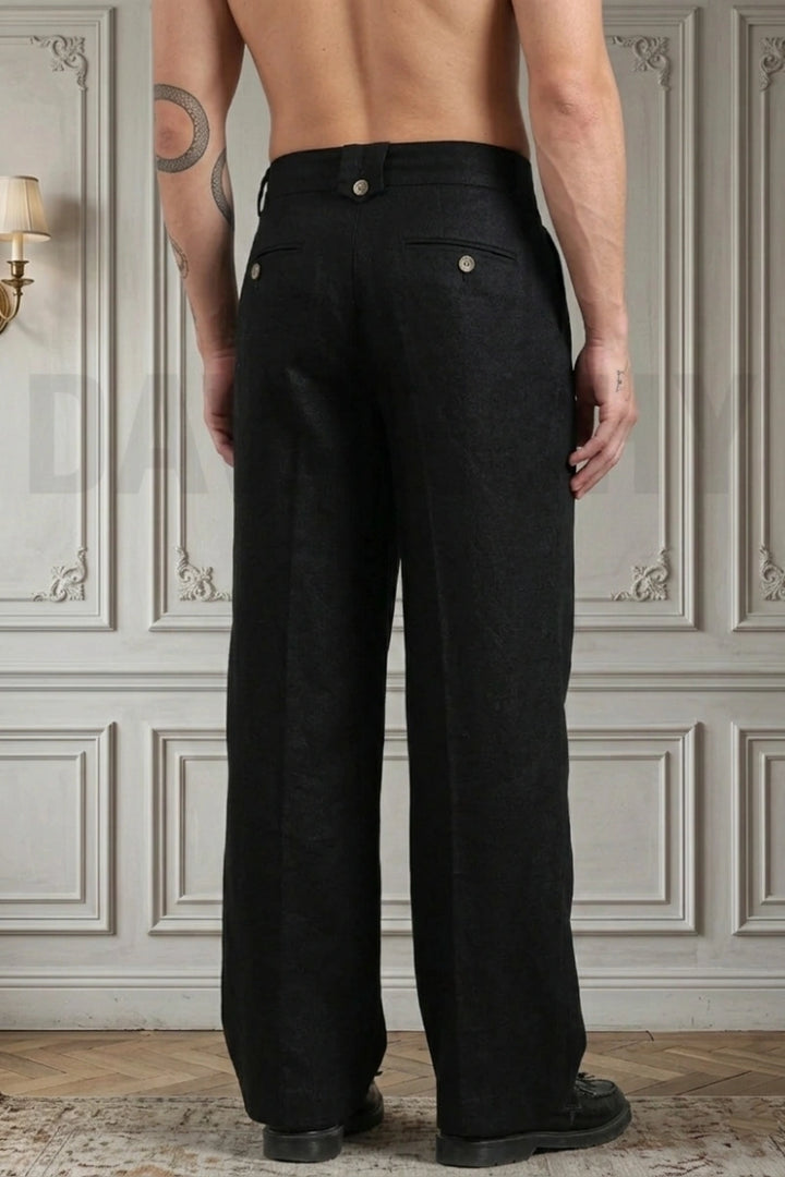 Men Casual Linen Trouser for Daily Wear-Back