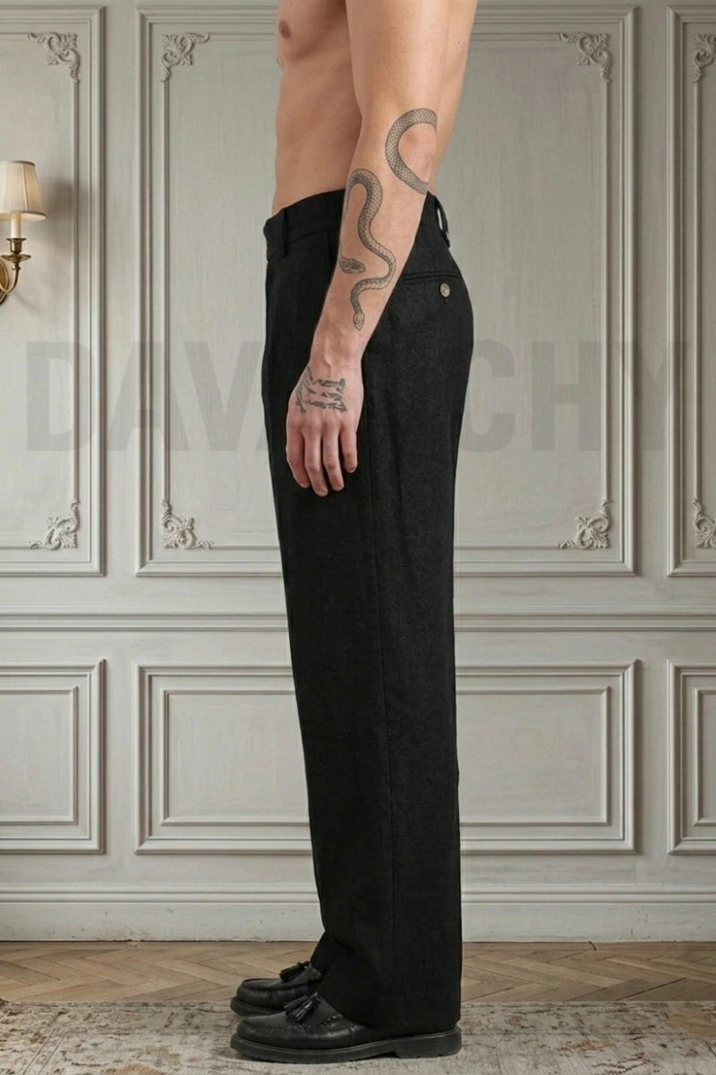 Wide leg pleated pant-Side