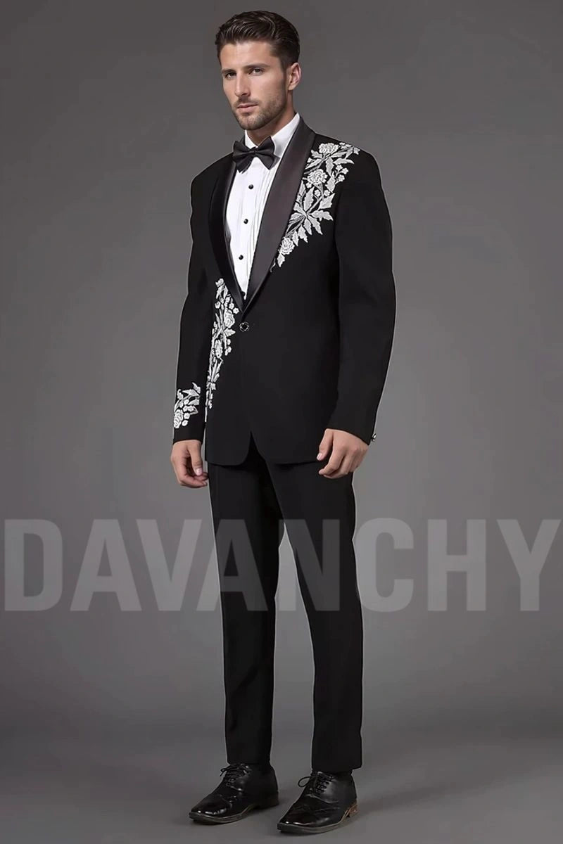 men-black-two-piece-suit-designer-floral-embroidery-suit-wedding-suit
