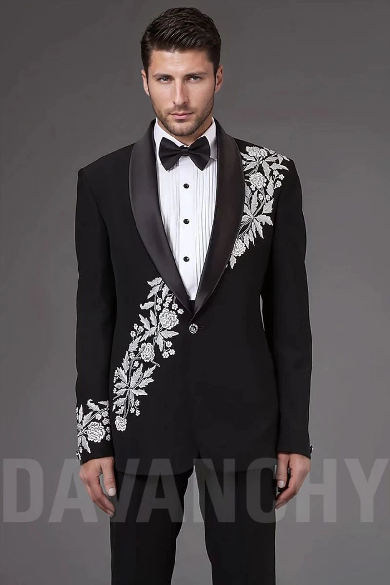 men-black-two-piece-suit-designer-floral-embroidery-suit-wedding-suit