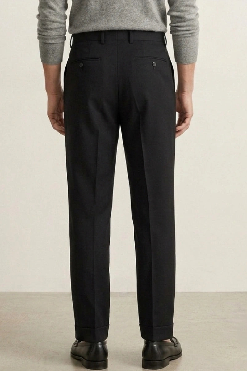 Men Black Evening Events Wear Pant (Back) 
