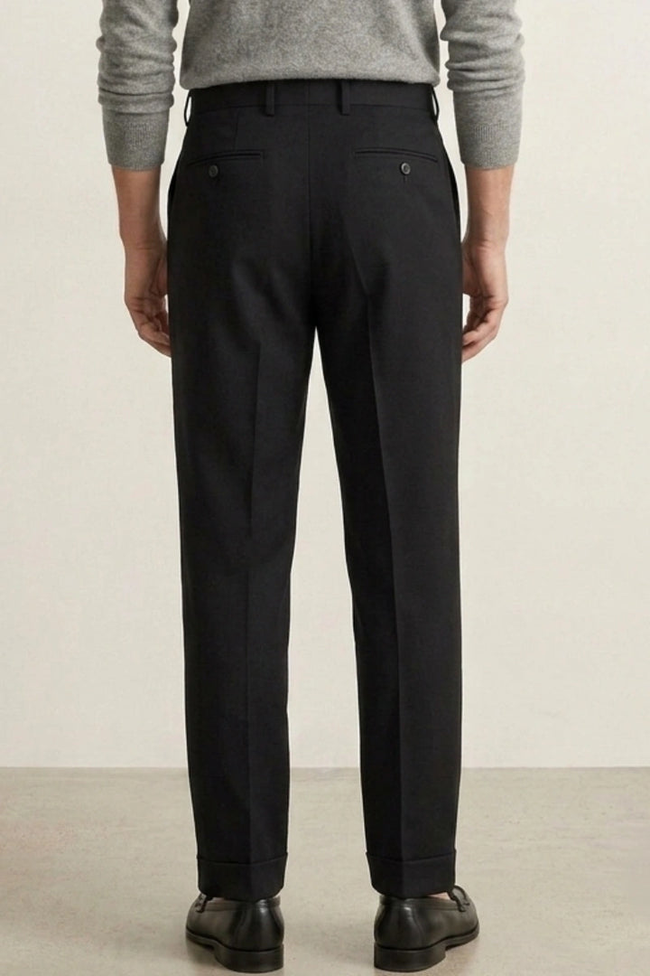 Men Black Evening Events Wear Pant (Back) 