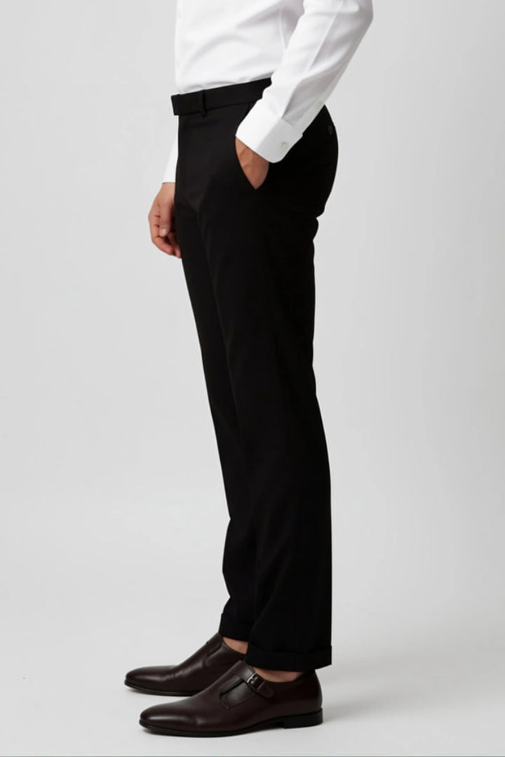 Black Classic Trousers For Men (Side)