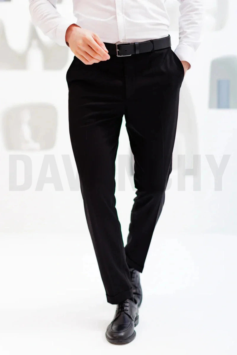 Men Black Stylish Pant for Business Office and Formal Occasions Wear-Front