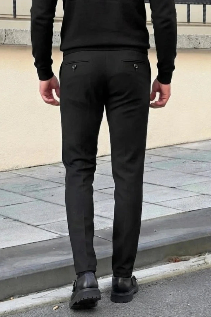 Black Regular Fit Trouser for Men-Back