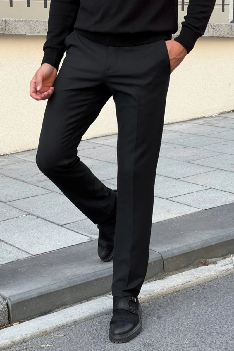 Black Custom Fit Pant for Men&