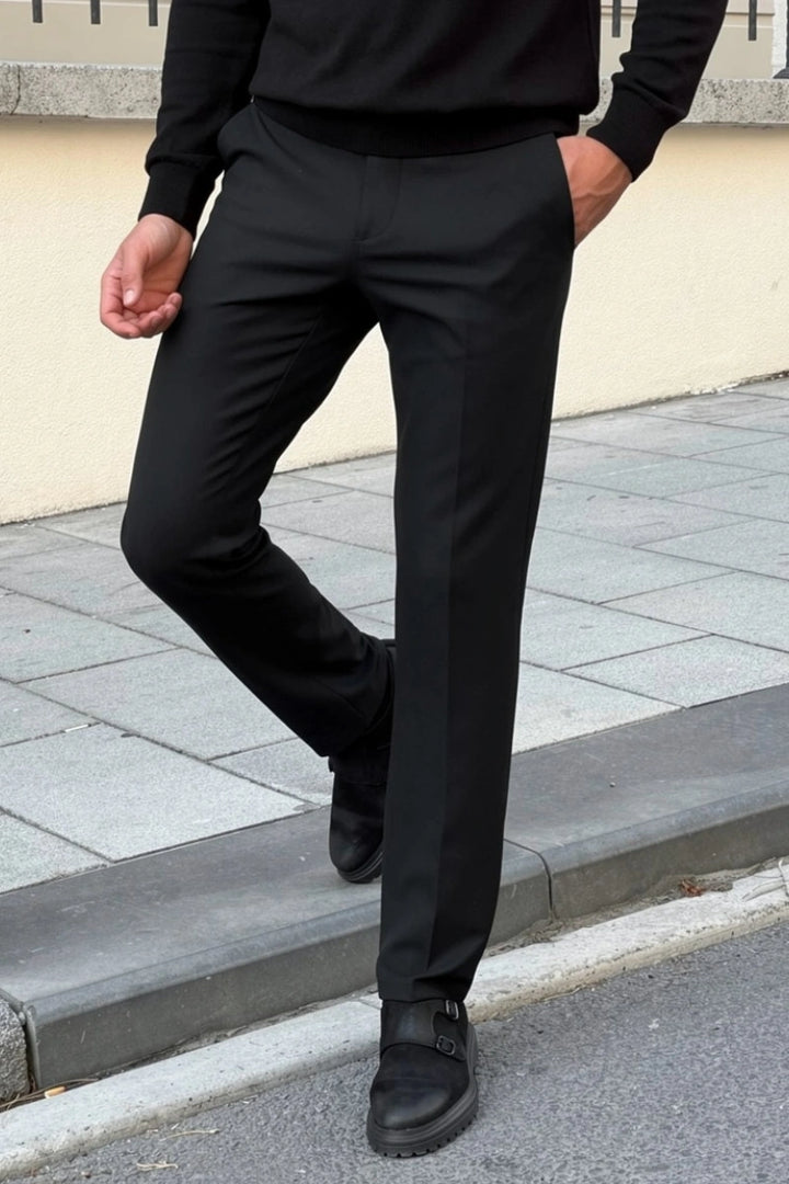 Black Custom Fit Pant for Men&