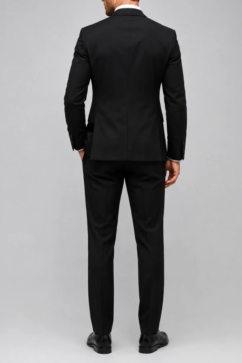 Black Stylish Party Wear Suit for Men - Back
