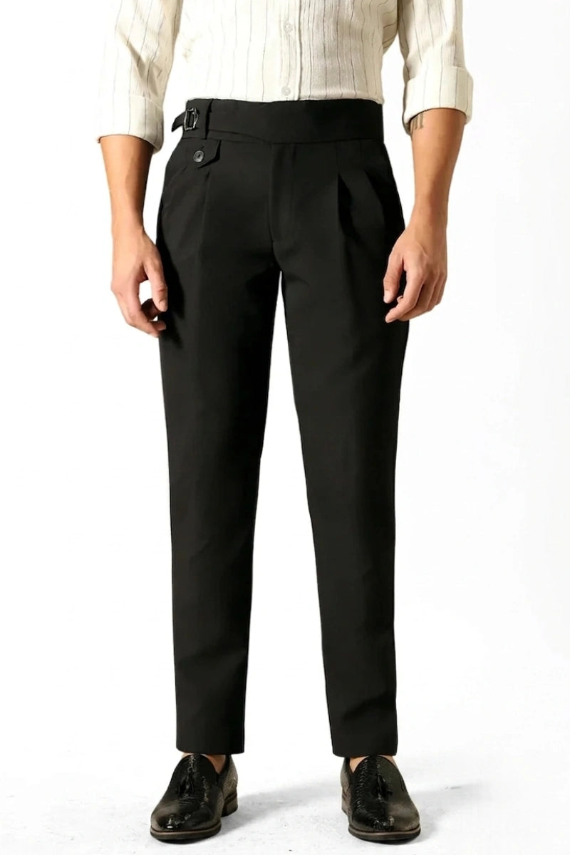 Men Black Gurkha Pant-Front