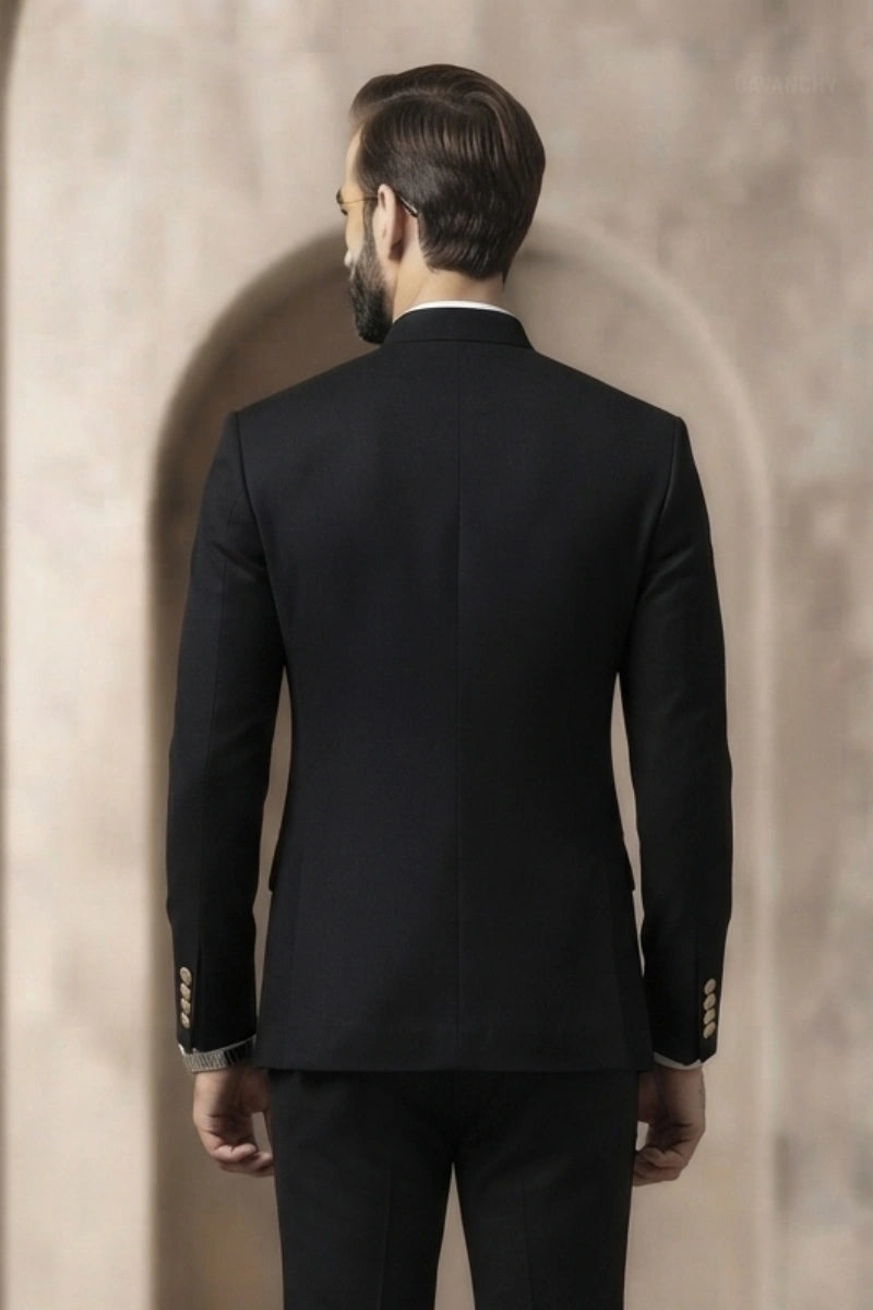 Men black Jodhpuri wedding jacket
