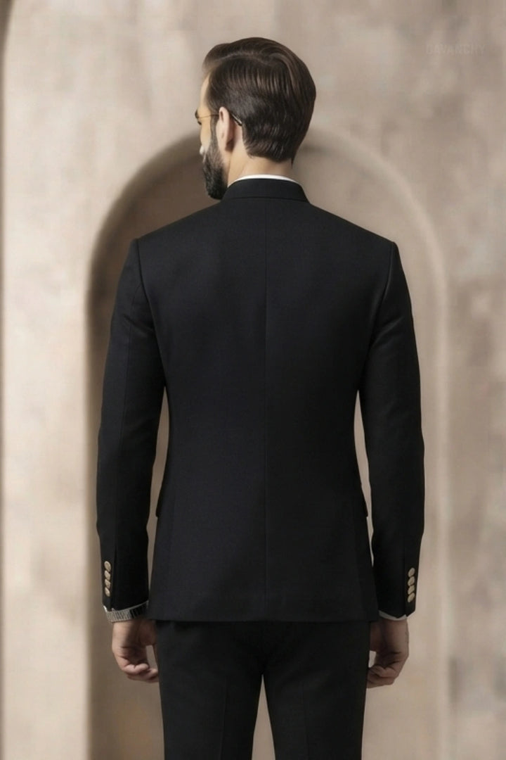 Men black Jodhpuri wedding jacket