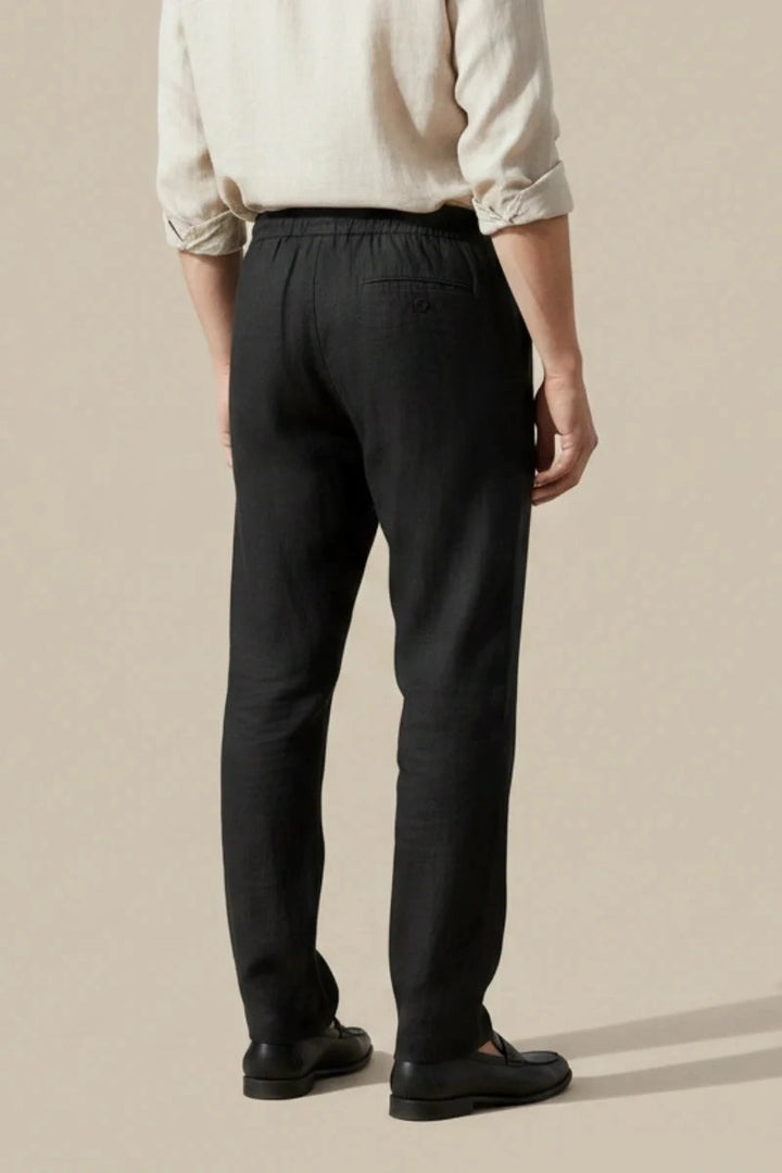 Black Relaxed Fit Beach Trousers For Men&