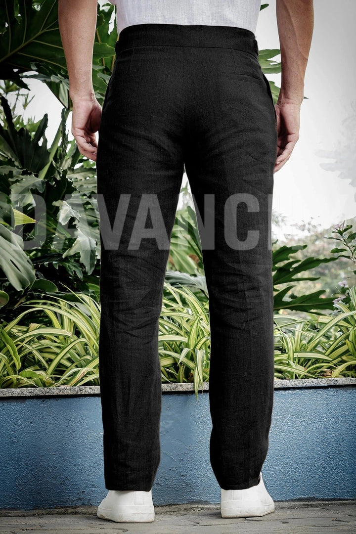 Men black casual wear trouser -Back