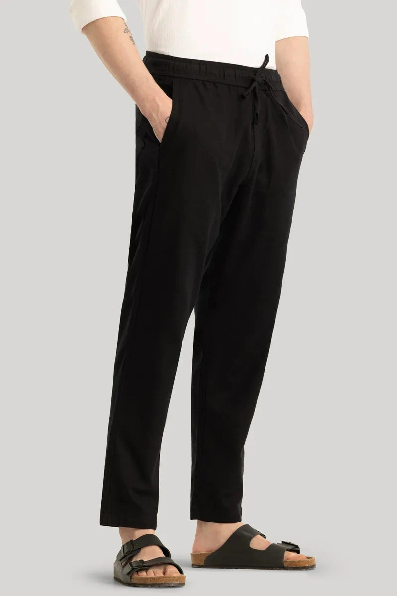 Black Semi Formal  Events Wear Pants -Side