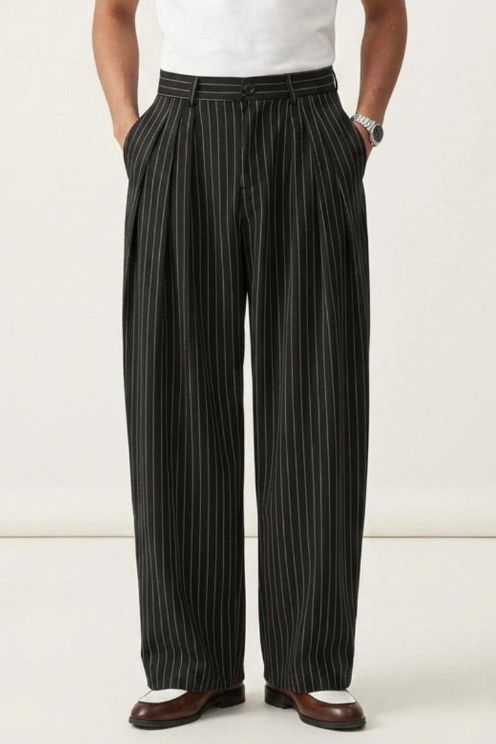 Black Stylish High Waist Pant for Men (Front)  