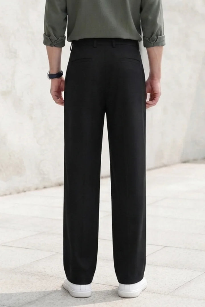 Black Pleated Pants Back