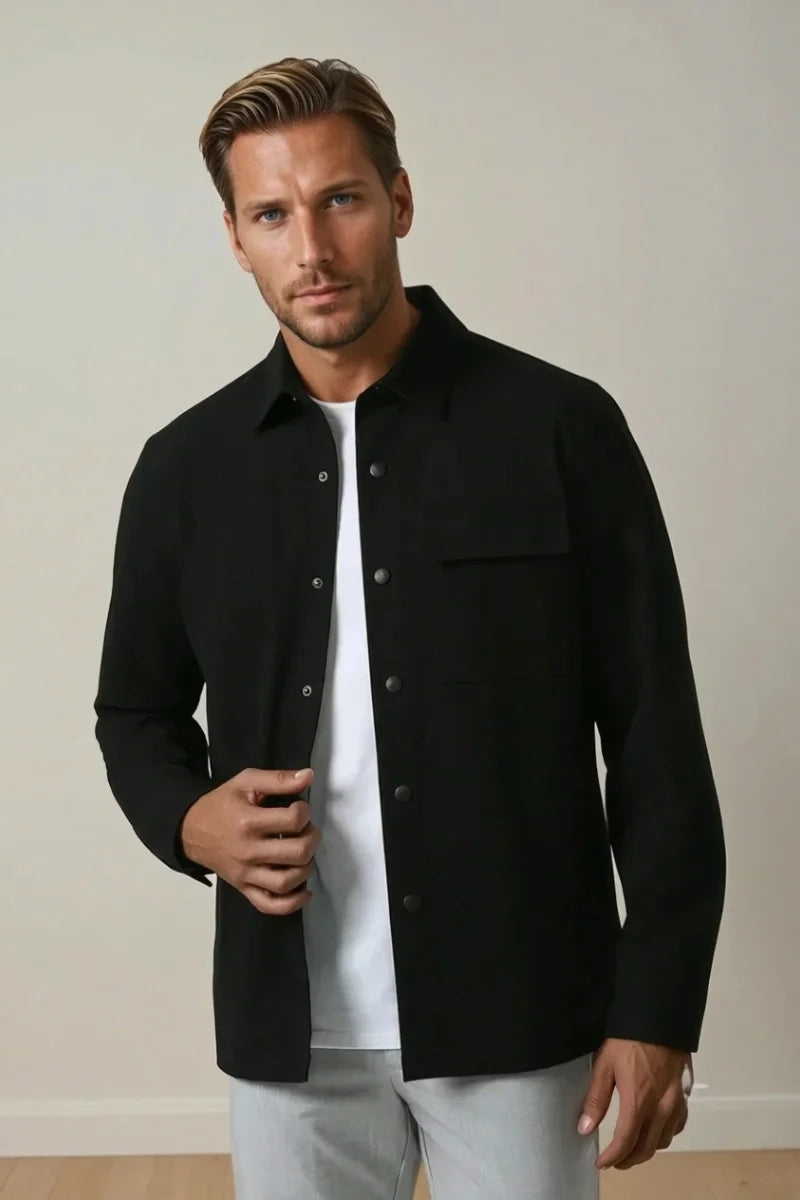 Men Stylish Shacket Casual and Party Wear-Front