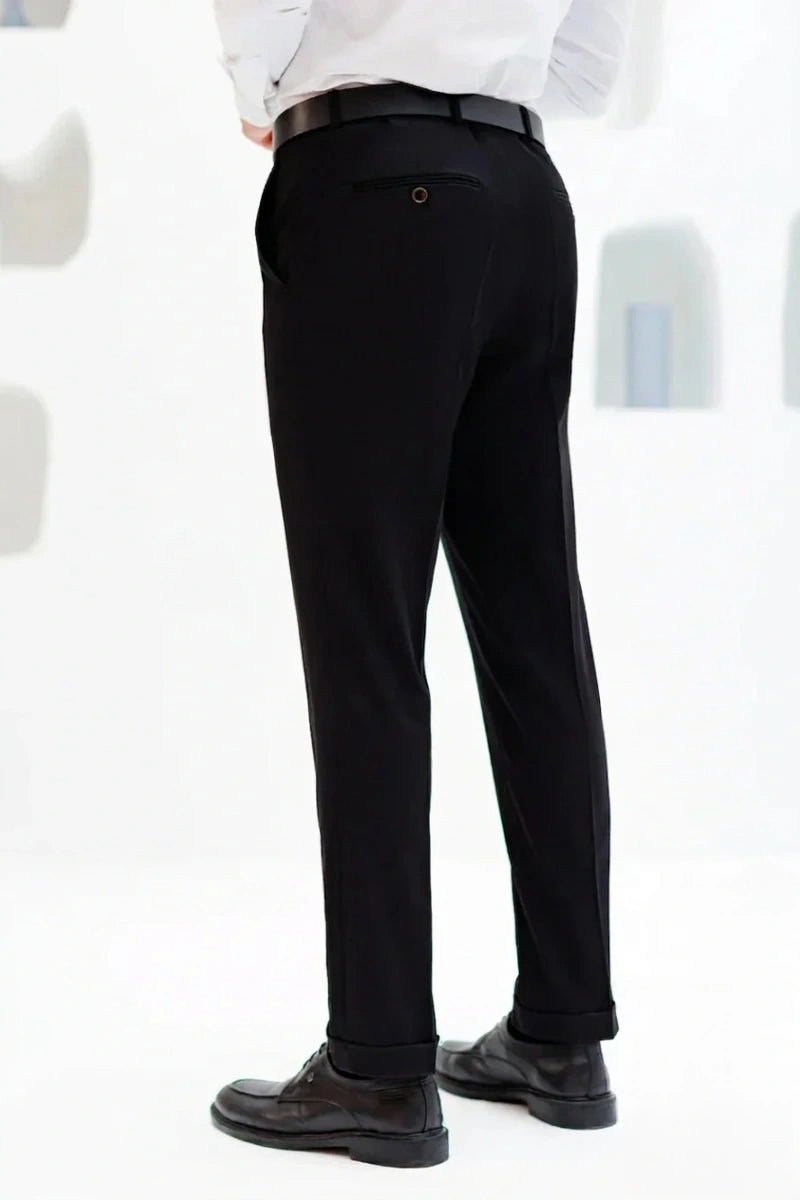 Black Classic Dress Pant for Men's-Back