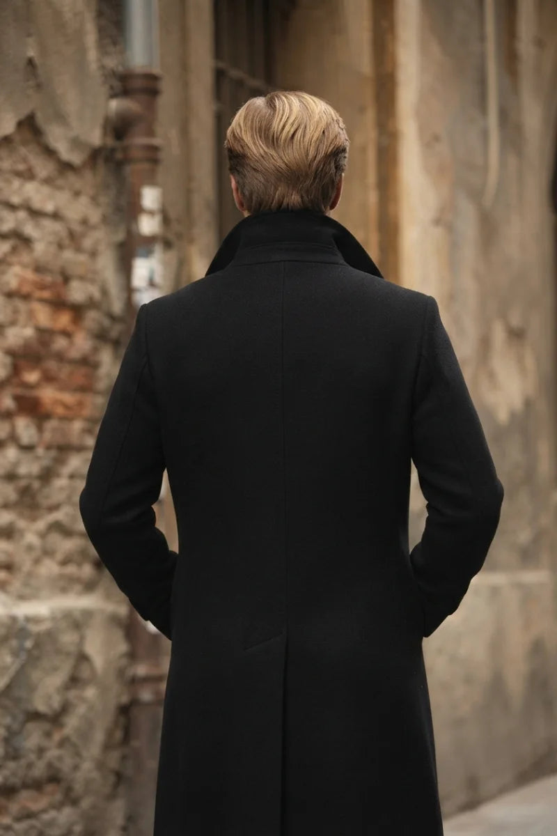 Elegant men long coat-Back