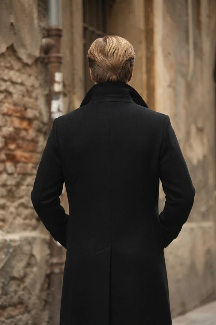 Elegant men long coat-Back