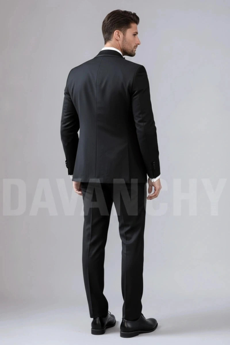 Men Premium Formal Wedding and Party Wear Three Piece Suit-Back 