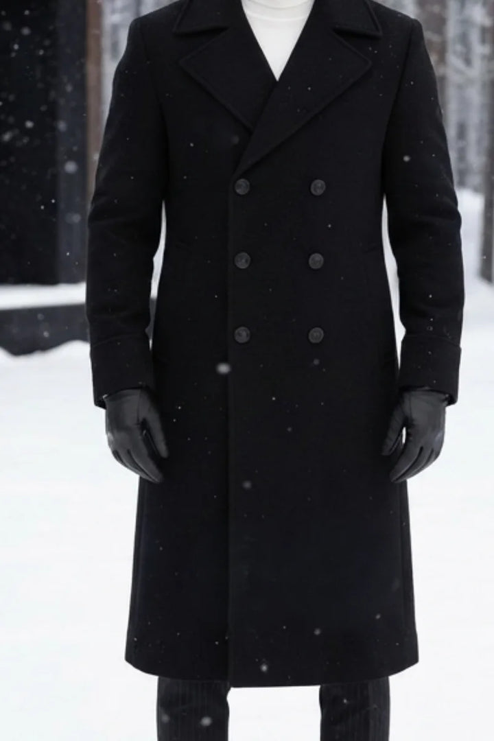 Men Black Stylish Overcoat