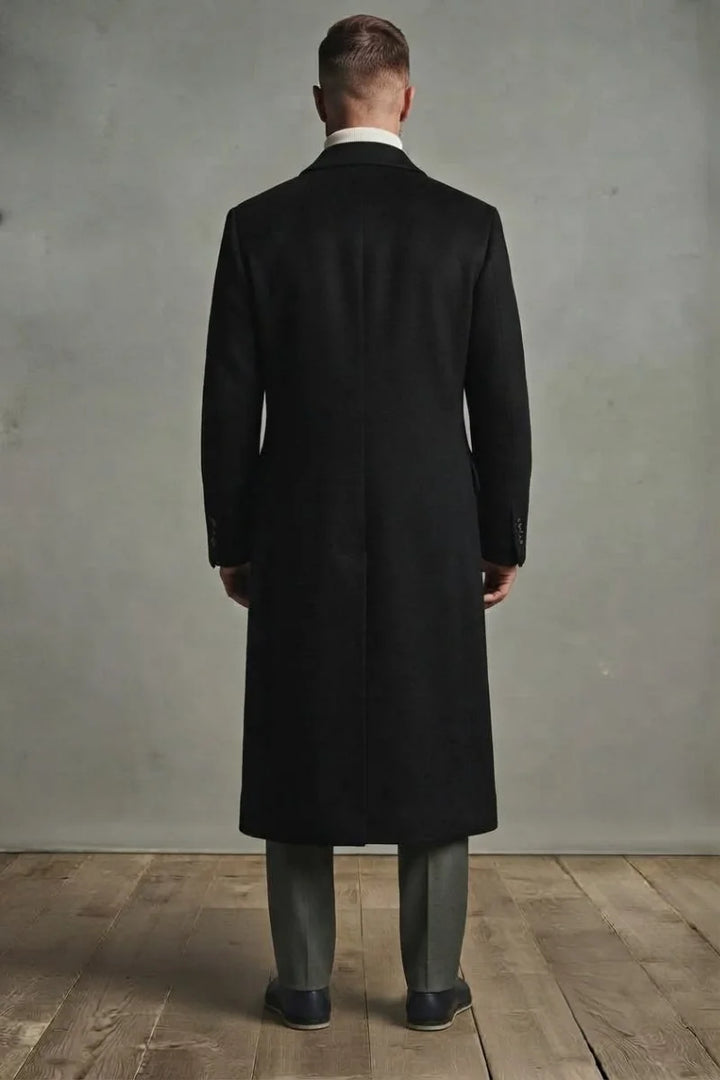 Men wool Long overcoat 