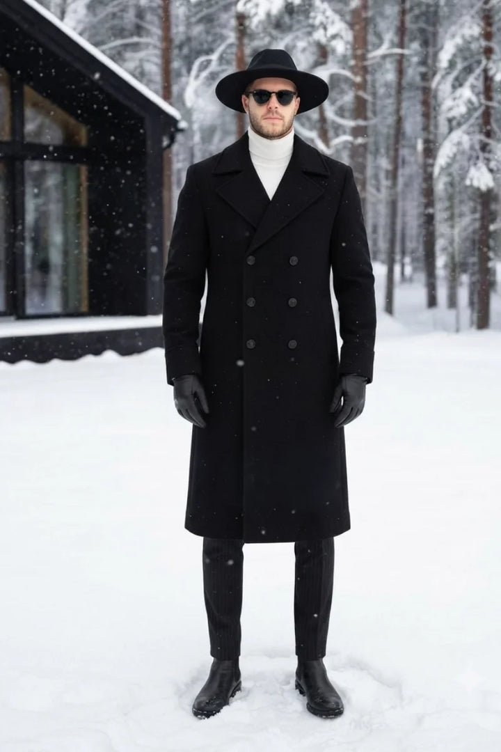 Men Black Long Coat