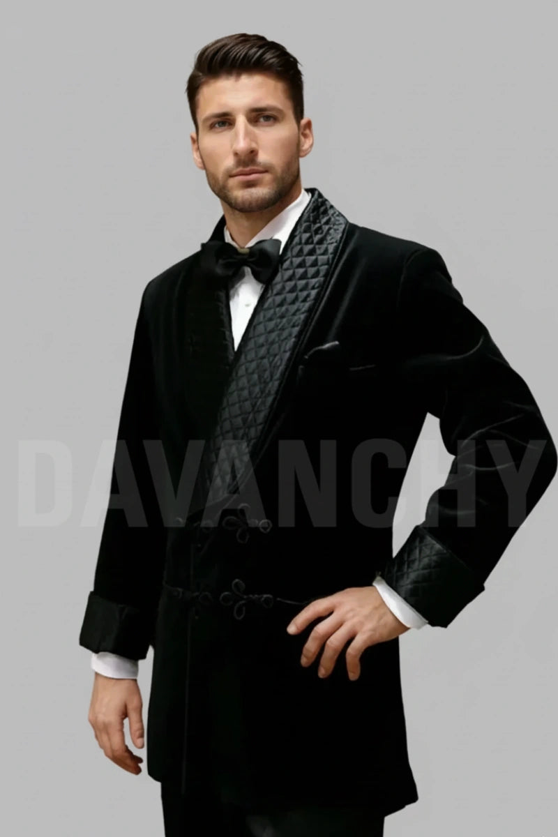 Men stylish black coat-Side