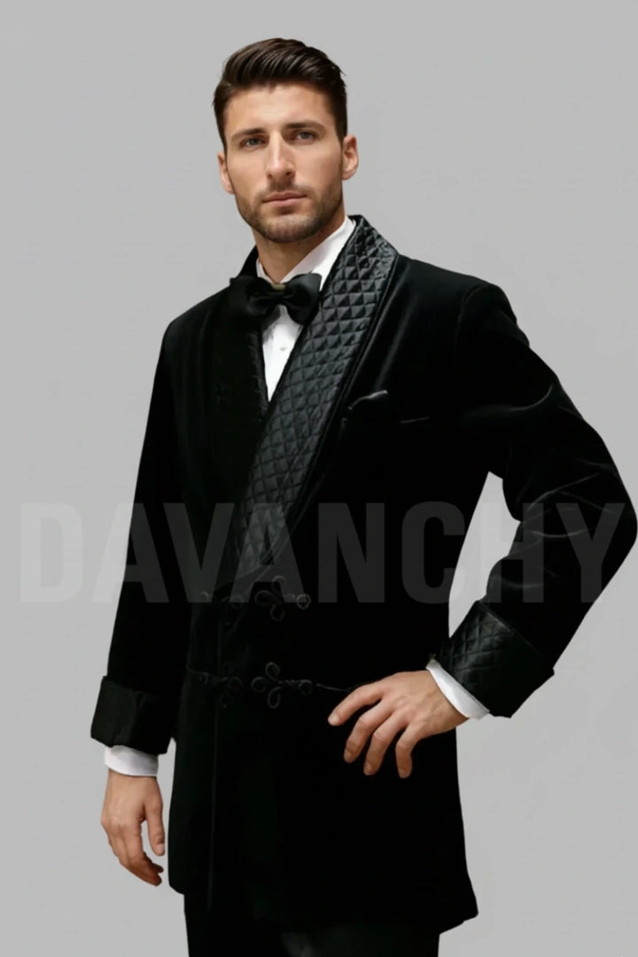 Men stylish black coat-Side