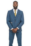 Men Tweed Blue Suit Winter Wear Suit Three Piece Blue Suit DaVanchy 