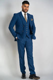 Men Tweed Blue Suit Winter Wear Suit Three Piece Blue Suit DaVanchy 