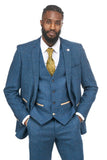 Men Tweed Blue Suit Winter Wear Suit Three Piece Blue Suit DaVanchy 