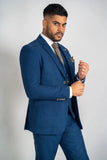 Men Tweed Blue Suit Winter Wear Suit Three Piece Blue Suit DaVanchy 