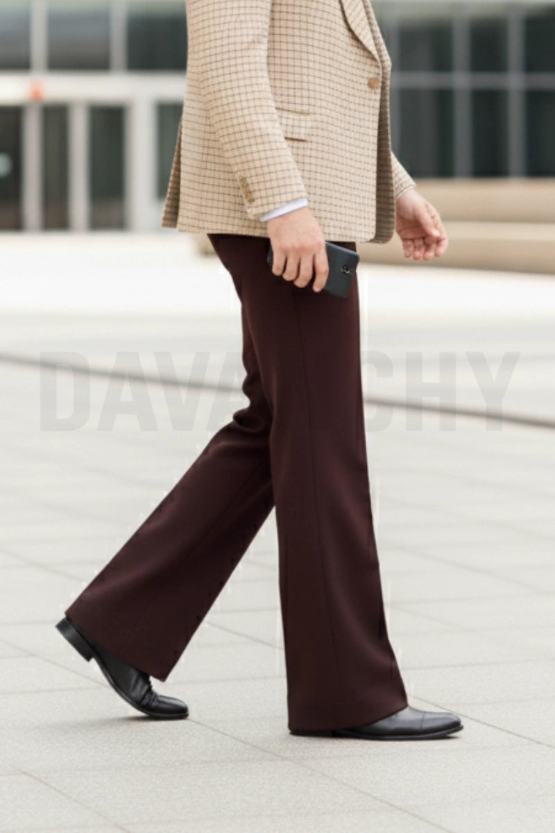 Elegant Men Brown Bootcut Trouser-Side