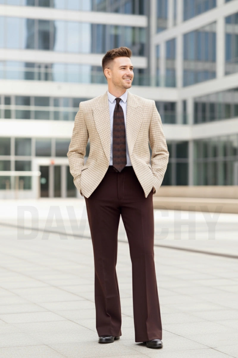 Slim Fit Bootcut Suit Trousers Mens Men's Bootcut Casual Suit Pants With Belt, Acetate Material, High Slim Fit Bootcut Suit Trousers Mens Men's Bootcut Casual Suit Pants With Belt, Acetate Material, High