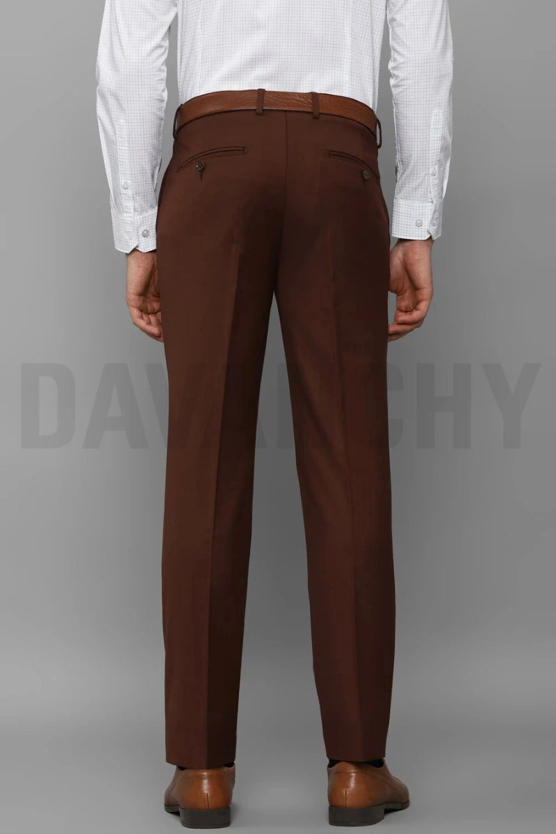 Men Brown Formal Pant-Back