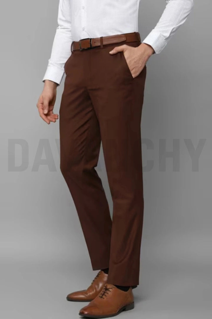 Men brown formal pant-Front