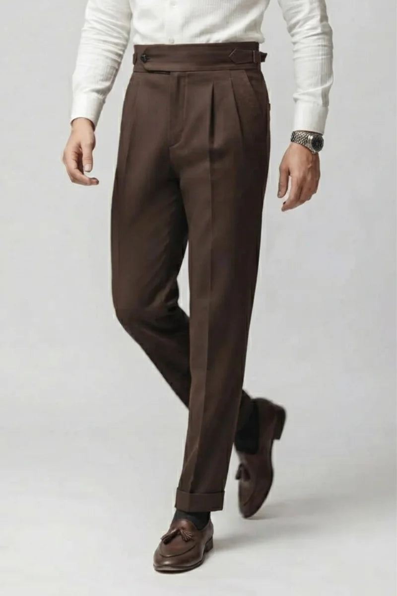 Men Gurkha Pleated Pants