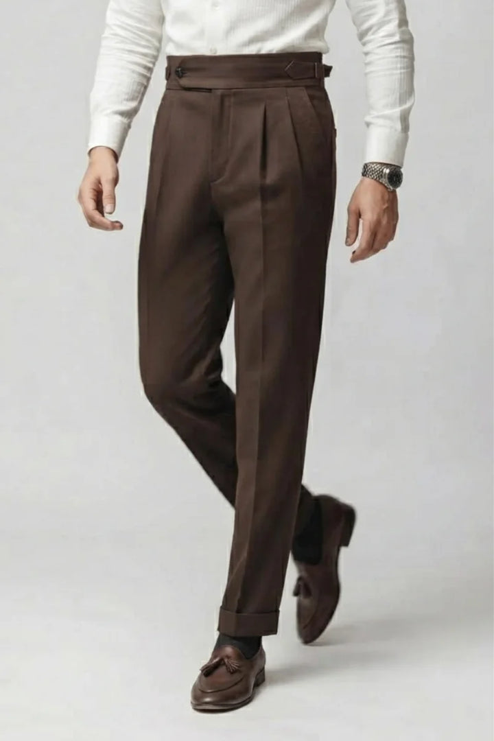 Men Gurkha Pleated Pants