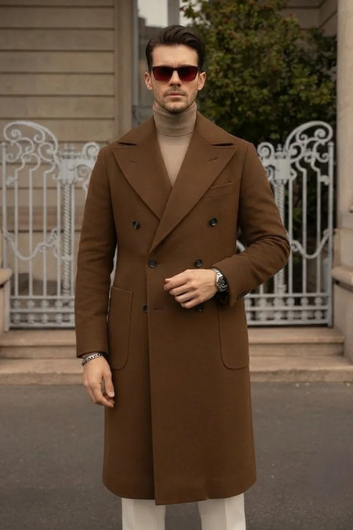 Stylish Formal Brown Overcoat For Men