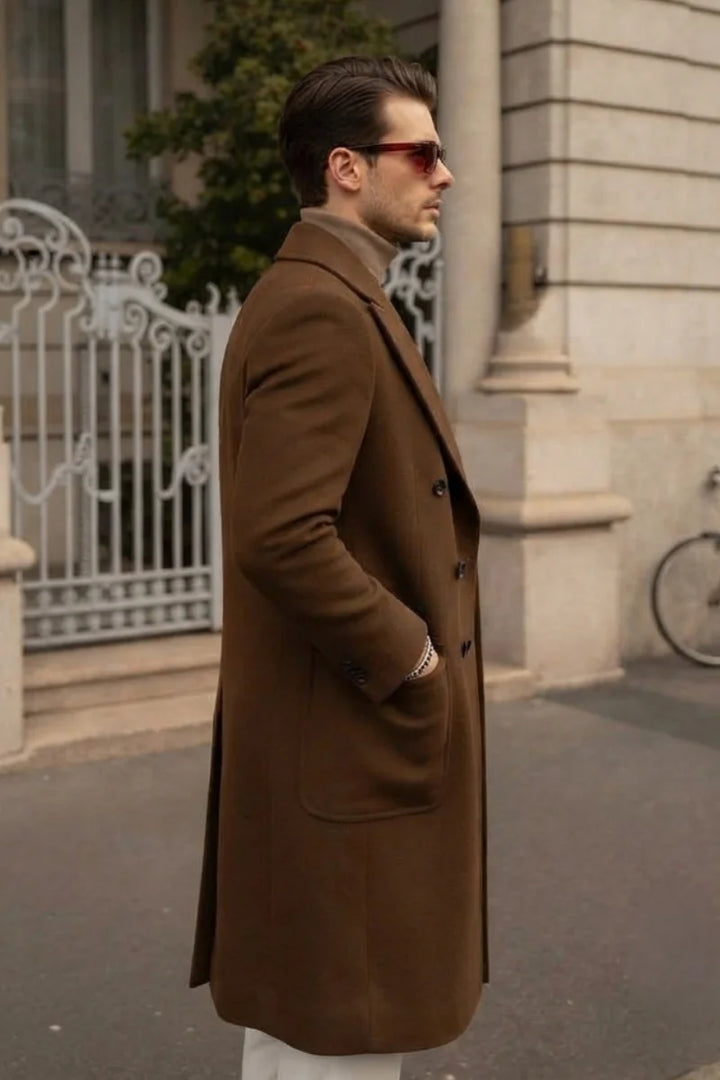 Men Brown Long Coat