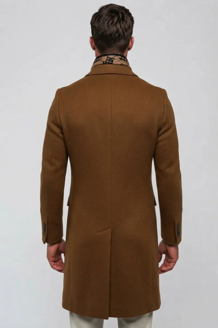 men wool trench coat-Back